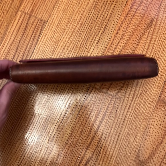 Kate Spade Vintage Brown Leather Trifold Continental Wallet With Pink Interior - Picture 8 of 14